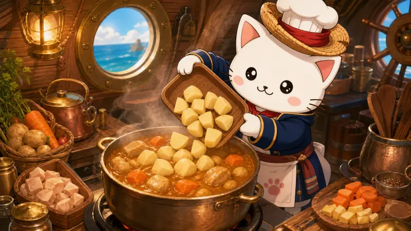 Paso 6: Añadir patatas y cocinar hasta tiernas.
