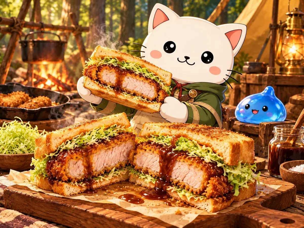 Katsu sando del bosque (Campfire Cooking)