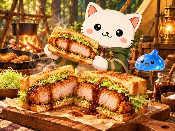 Katsu sando del bosque (Campfire Cooking)