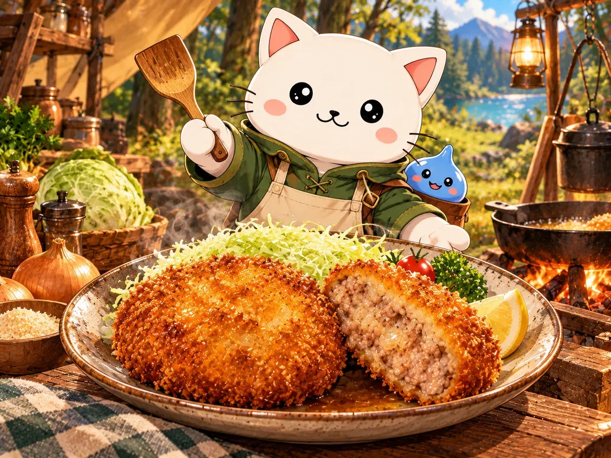 Menchi katsu del viajero (Campfire Cooking)