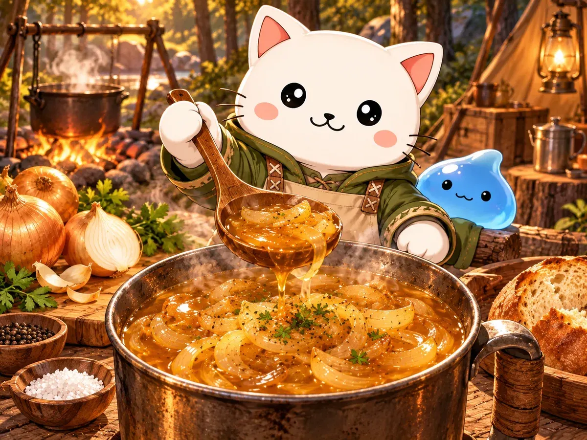 Sopa de cebolla del viaje (Campfire Cooking)