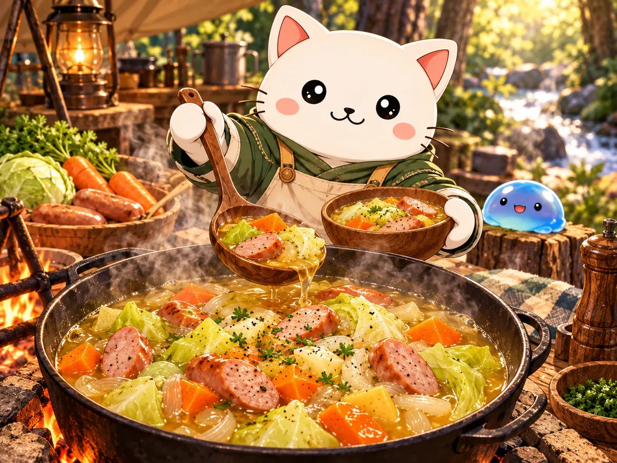 Sopa del primer campamento (Campfire Cooking)