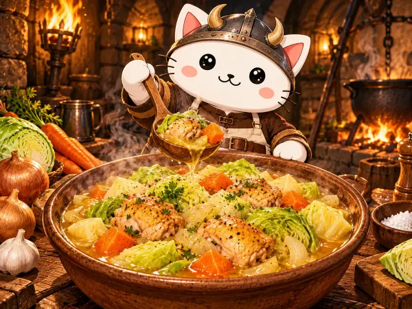 Estofado de col y pollo (Dungeon Meshi)