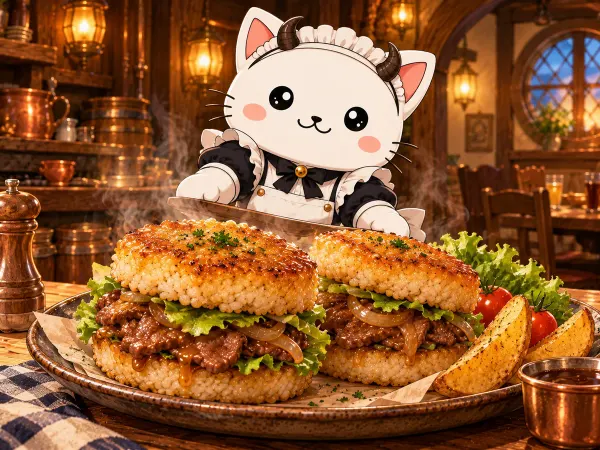Hamburguesa de arroz (Restaurant to Another World)