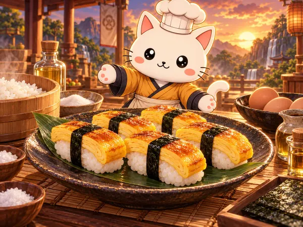 Sushi tamago de la fiesta de Bulma (Dragon Ball)