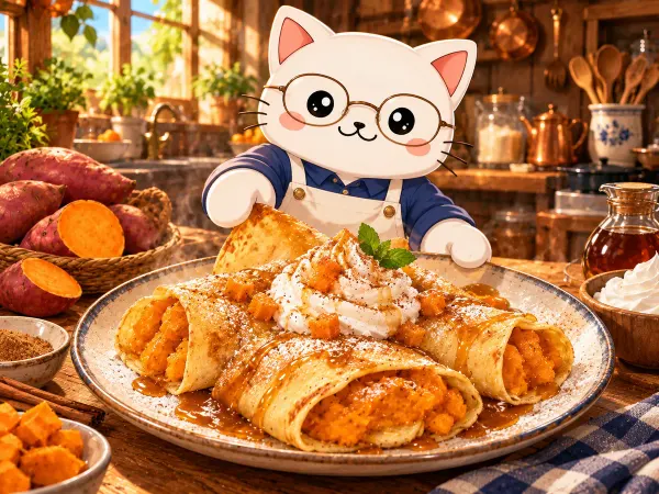Crêpes de boniato (Sweetness & Lightning)