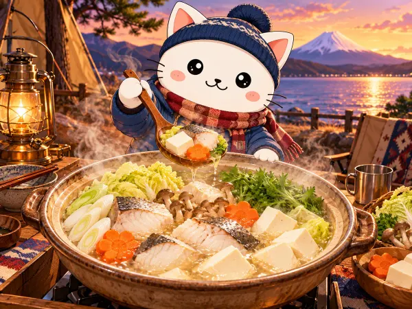 Sopa junto al lago (Yuru Camp)