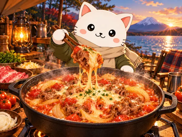Sukiyaki de tomate (Yuru Camp)